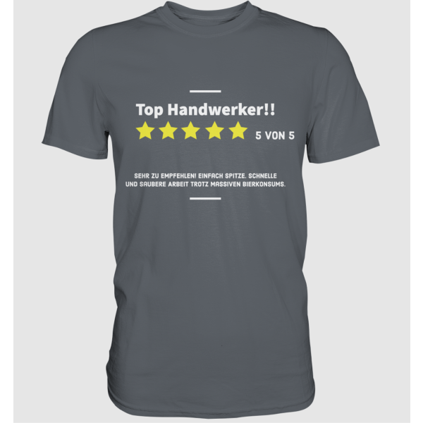Handwerker T-Shirt "Handwerker Bewertung" Funshirt Shirt