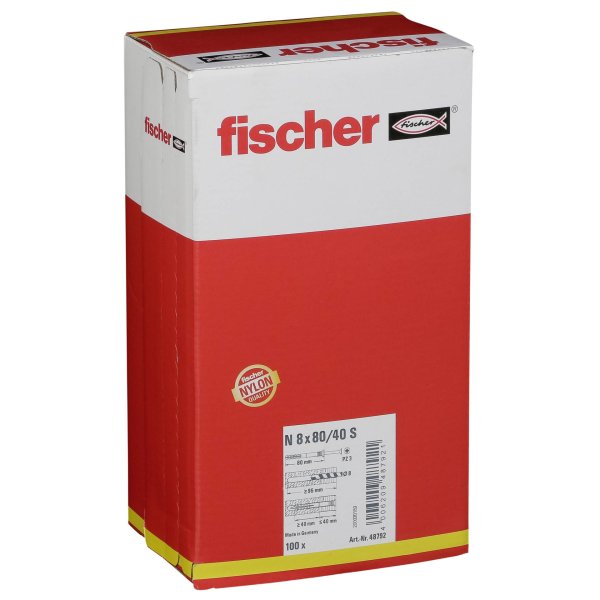 Fischer Nageldübel N 8x80/40 S 100 St.