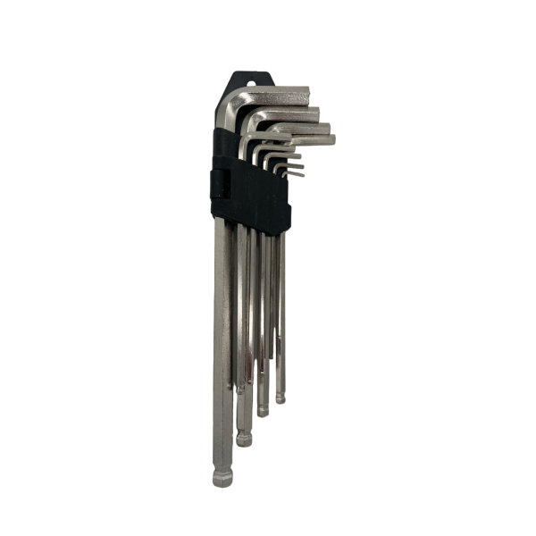 Imbusschlüssel Satz Innensechskant LANG mit Kugelkopf 1,5 bis 10 mm CrV + Halter